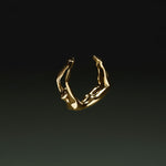 Anel de escultura de corpo feminino em prata 925 com banho em ouro 18k