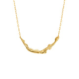 Colar Paola Vilas de corpo feminino pequeno em prata 925 com banho de ouro 18k