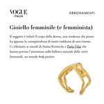 Matéria Vogue Itália sobre anel Paola Vilas de corpo feminino