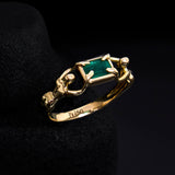 ANE-ALIANÇA-OURO-18K-ESMERALDA-NOIVADO-CORPOS-UNIAO