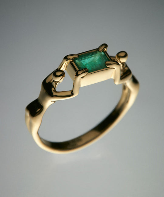 ANE-ALIANÇA-OURO-18K-ESMERALDA-NOIVADO-CORPOS-UNIAO