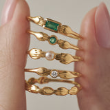 Anel Allegra Esmeralda Ouro 18k