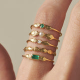 Anel Allegra Esmeralda Ouro 18k