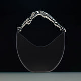 Paola-Vilas-bolsa-escultura-vestível-corpo-mulher-joias-preta-com-couro