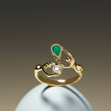 Aliança Nós Esmeralda e Diamante