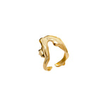 Anel de prata 925 com banho de ouro 18k de um corpo feminino abstrato