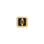 Anel chevalier Paola Vilas em prata 925 com banho de ouro 18k de vulva minimalista