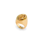 Anel em prata 925 com banho de ouro 18k de uma vulva abstrata