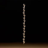 Bracelete em prata 925 de mãos em corrente adornado com esmeralda