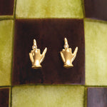 Brincos em ouro 18k de dedo do meio adornado com diamantes