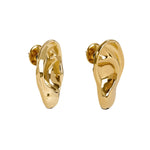 Brinco Paola Vilas de orelha esculpida em prata 925 com banho de ouro 18k