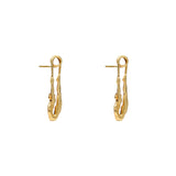 Brinco Paola Vilas de alfinete com corpo feminino em prata 925 com banho de ouro 18k