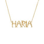 Colar Paola Vilas em ouro 18k personalizável de nome com letras em forma de corpos femininos