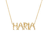 Colar Paola Vilas em ouro 18k personalizável de nome com letras em forma de corpos femininos