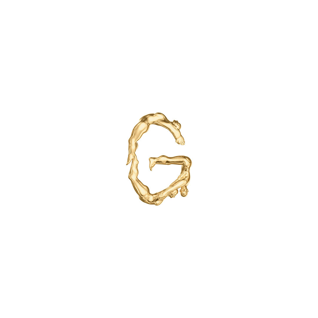Colar Paola Vilas em ouro 18k letra G com corpos femininos
