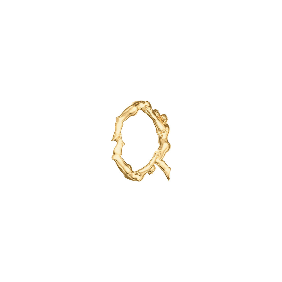 Colar Paola Vilas em ouro 18k letra Q com corpos femininos