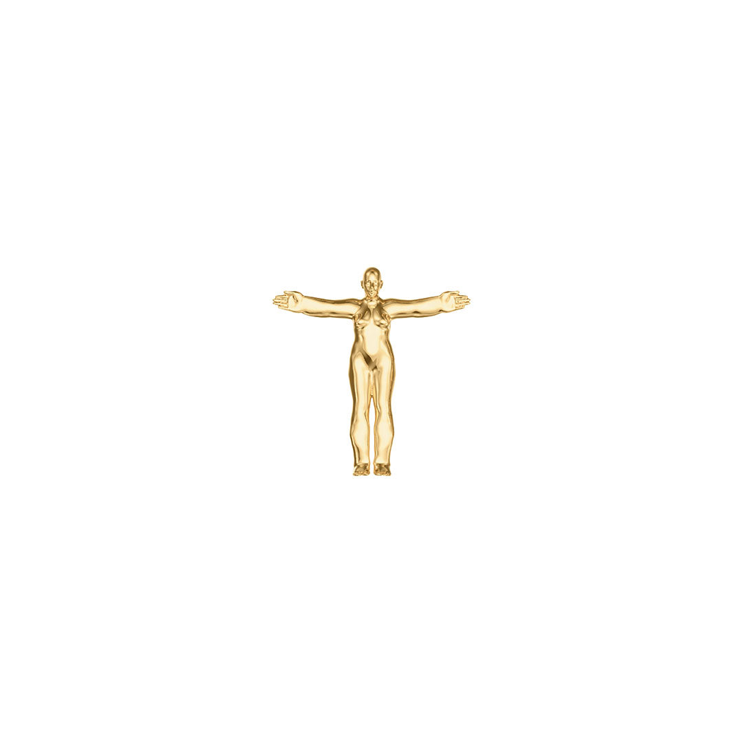 Colar Paola Vilas em ouro 18k letra T com corpos femininos