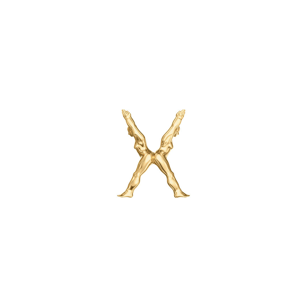 Colar Paola Vilas em ouro 18k letra X com corpos femininos