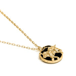 Colar zodíaco Paola Vilas de leão em prata 925 com banho em ouro 18k