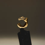 Earcuff de corpo feminino em prata 925 com banho de ouro 18k