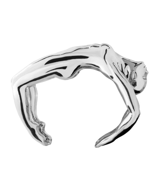 Bracelete de escultura de corpo feminino em prata 925
