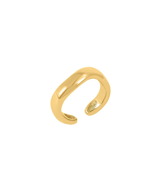 Anel Paola Vilas de dedo minimalista com digital gravada em prata 925 com banho de ouro 18k