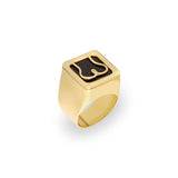 Anel chevalier em prata 925 com banho de ouro 18k de bunda minimalista