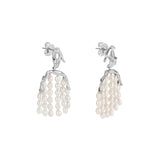 Brinco Paola Vilas de mão e corpo em prata 925 adornado com pérolas