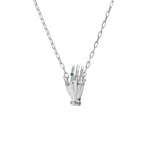 Colar Paola Vilas de mão em prata 925 adornada com esmeralda