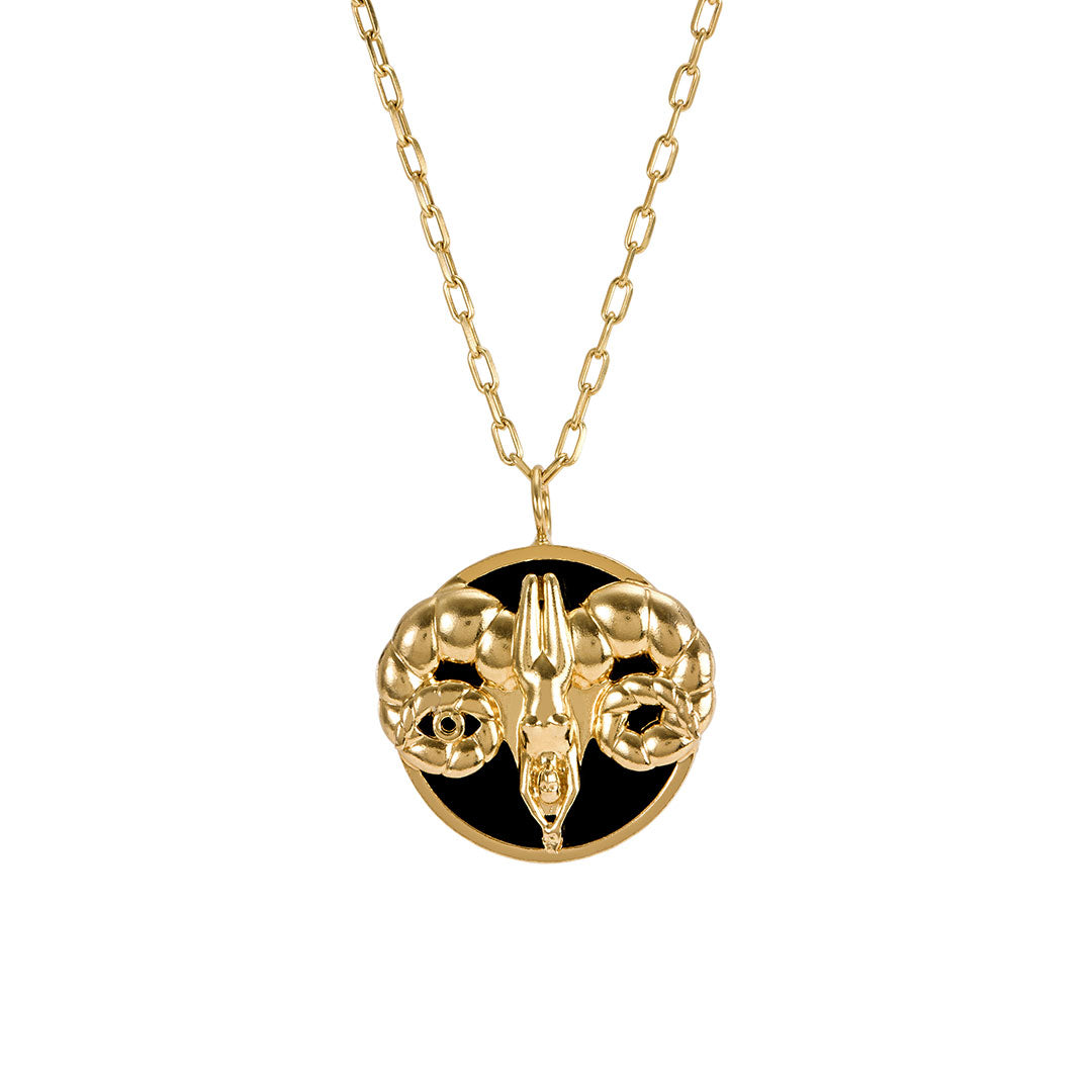 Colar de signo de áries em prata 925 com banho em ouro 18k