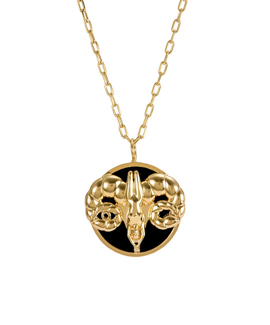 Colar de signo de áries em prata 925 com banho em ouro 18k