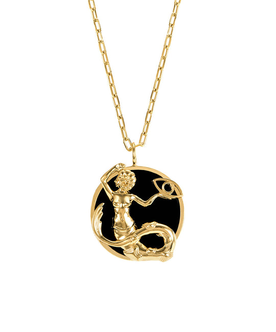 Colar de signo de capricórnio em prata 925 com banho em ouro 18k