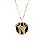 Colar de signo de gêmeos em prata 925 com banho em ouro 18k