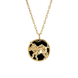 Colar de signo de leão em prata 925 com banho em ouro 18k