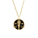 Colar de signo de libra em prata 925 com banho em ouro 18k