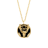 Colar de signo de peixes em prata 925 com banho em ouro 18k