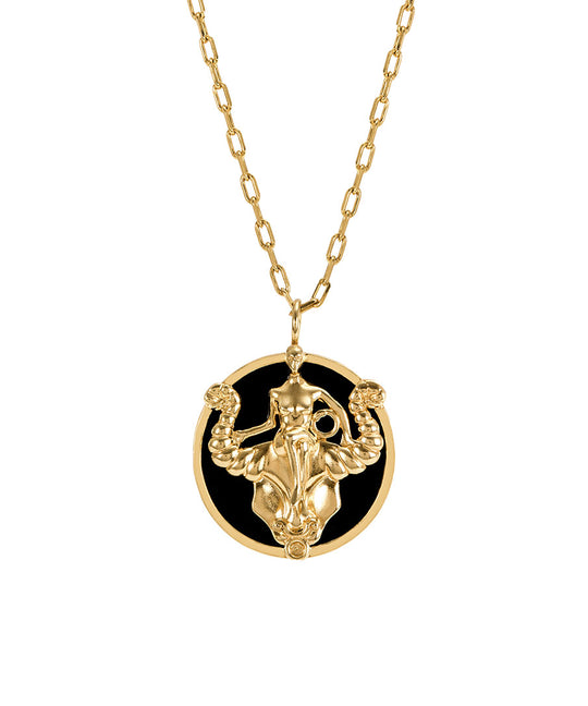 Colar de signo de touro em prata 925 com banho em ouro 18k