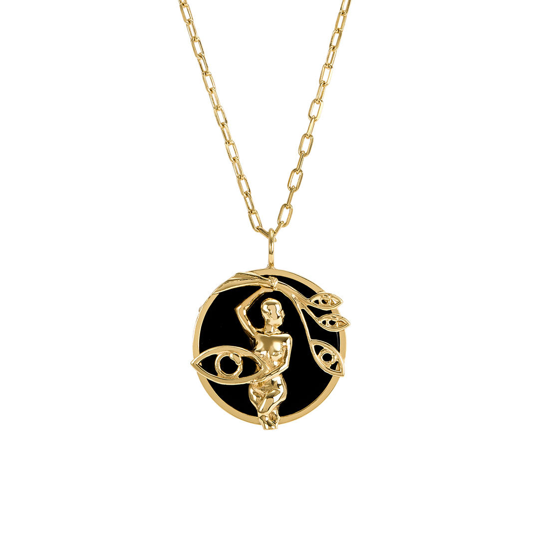 Colar de signo de virgem em prata 925 com banho em ouro 18k