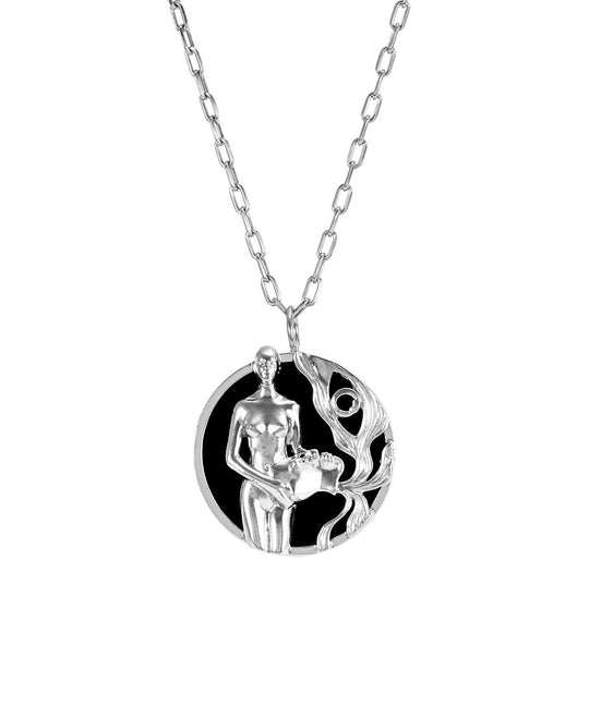 Colar de signo de aquário em prata 925