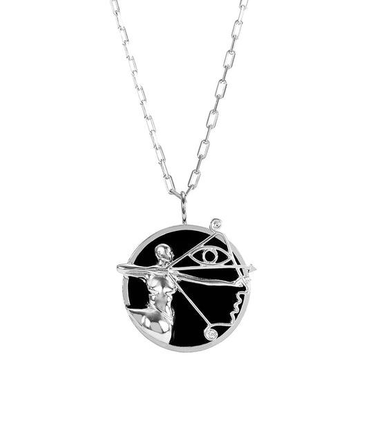Colar de signo de sagitário em prata 925