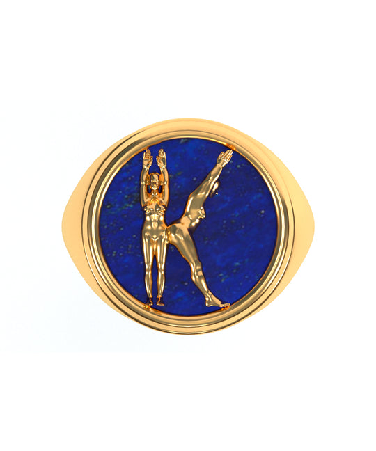 Anel Alfabeto em Ouro 18k