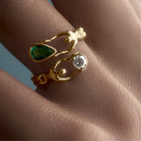 Aliança Nós Esmeralda e Diamante